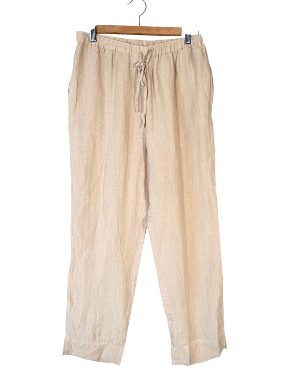 Naif 100% Linen Relaxed Straight Leg Pants Casual Beachy Lagenlook M
